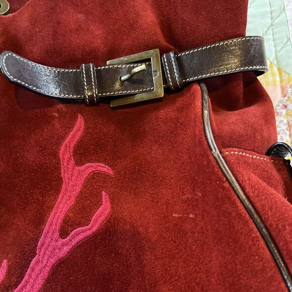 Born Maroon Suede Purse, - Picture 3 of 16
